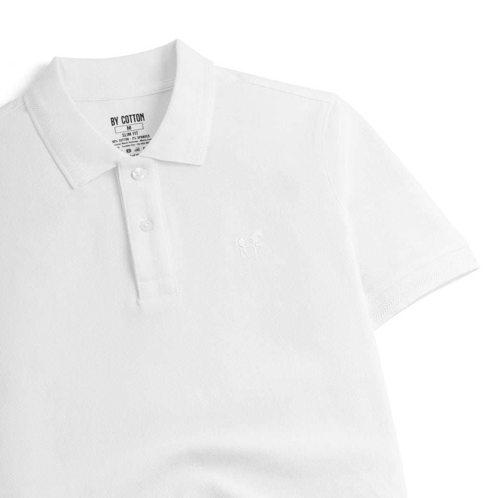 Áo Thun Polo By Cotton Basic Pique 2.0 - Trắng