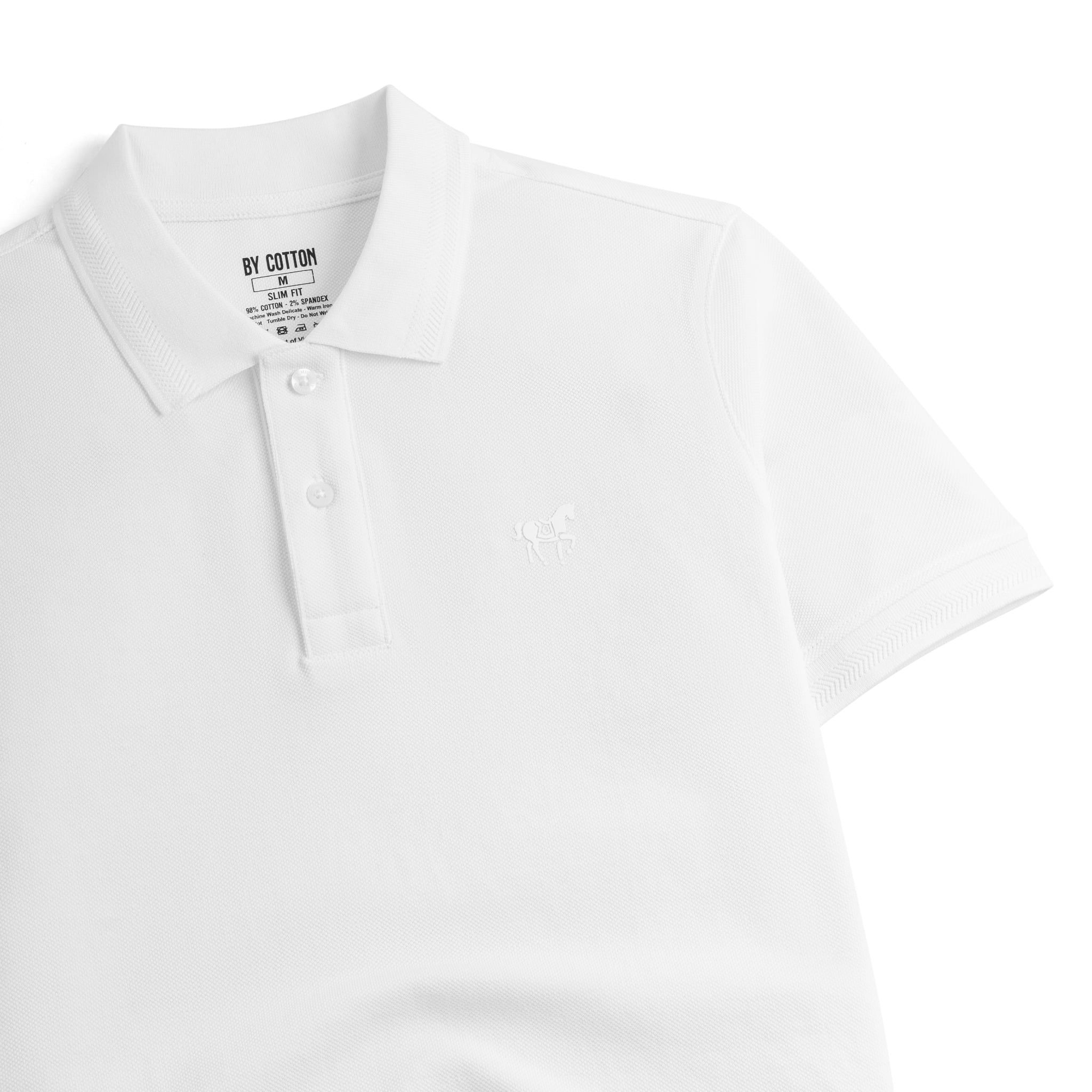 Áo Thun Polo By Cotton Basic Pique 2.0 - Trắng