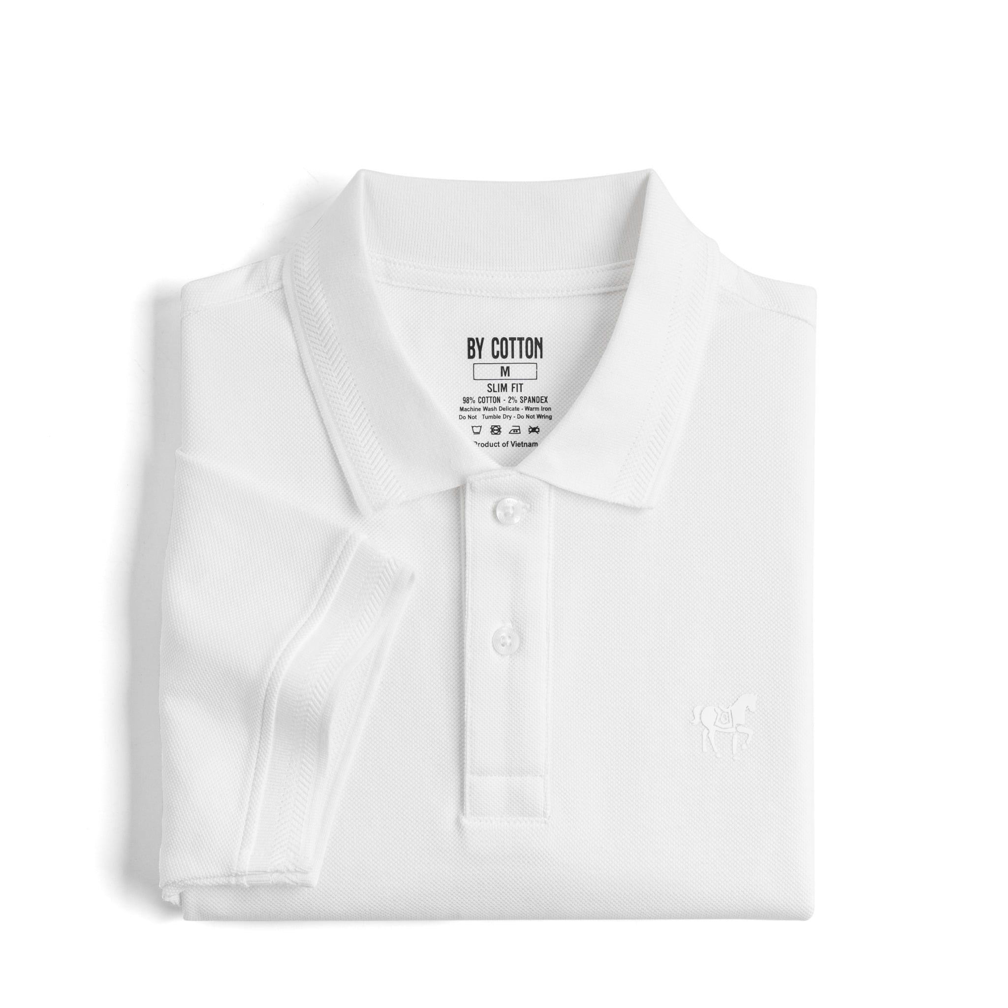 Áo Thun Polo By Cotton Basic Pique 2.0 - Trắng