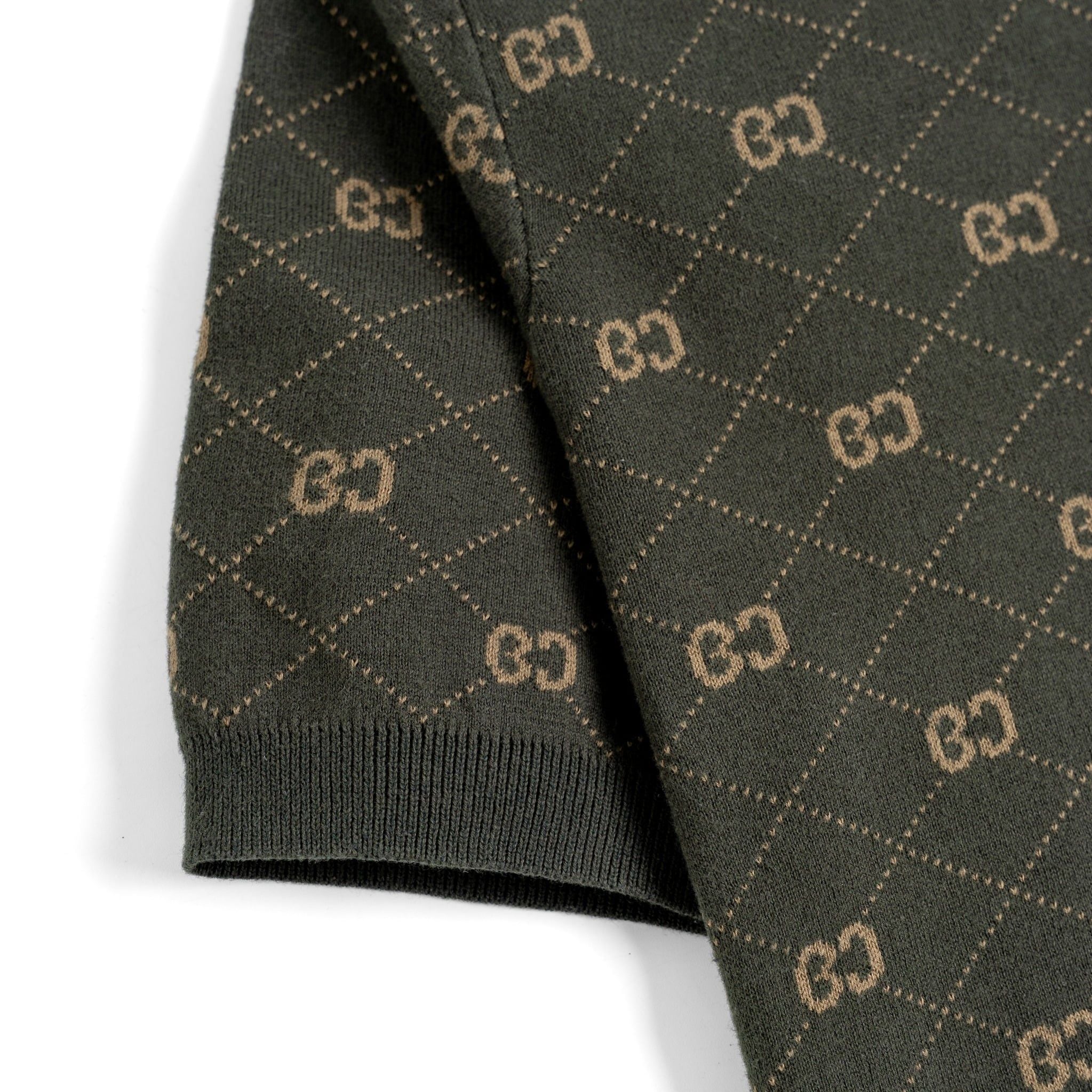 Áo Polo Nam Dệt Kim By Cotton Monogram - Xanh Rêu