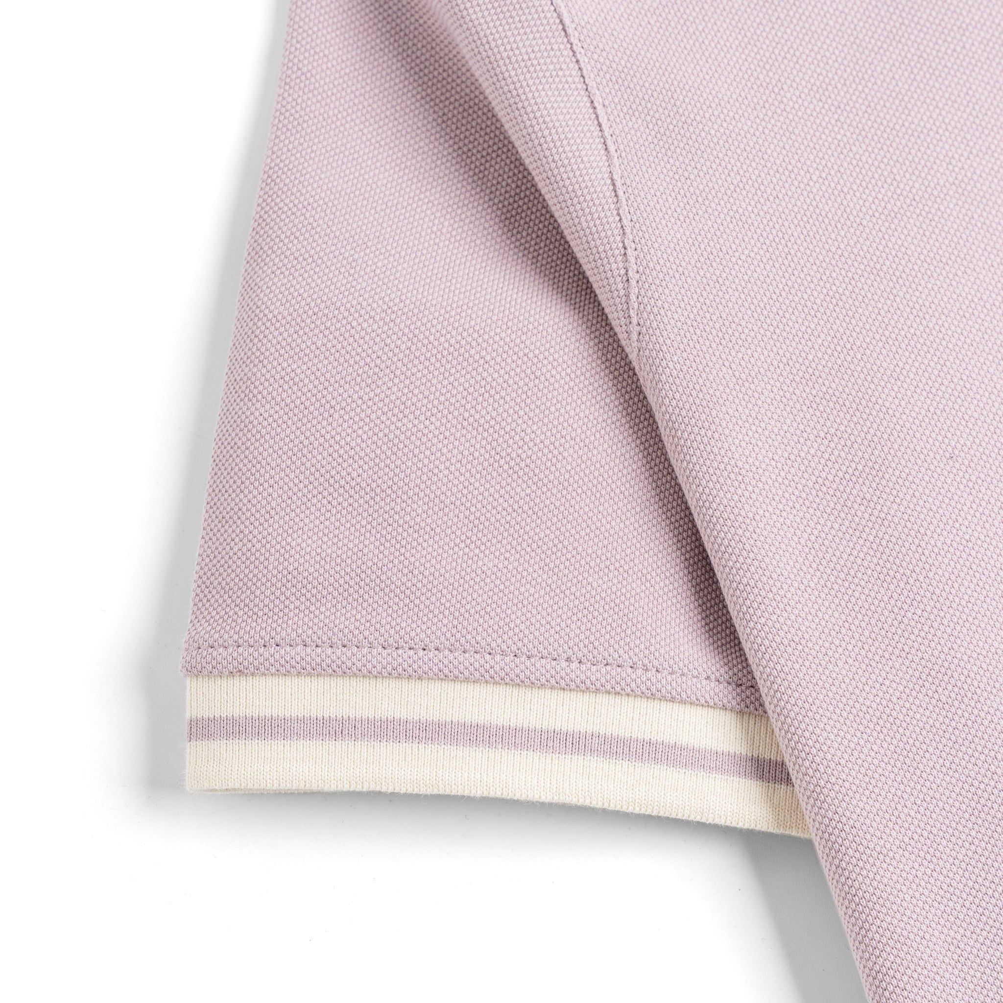 Áo Thun Polo By Cotton Pique 2.0 In Logo Phối Bo- Tím Nhạt