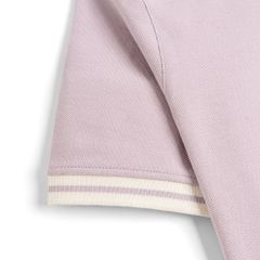 Áo Thun Polo By Cotton Pique 2.0 In Logo Phối Bo- Tím Nhạt