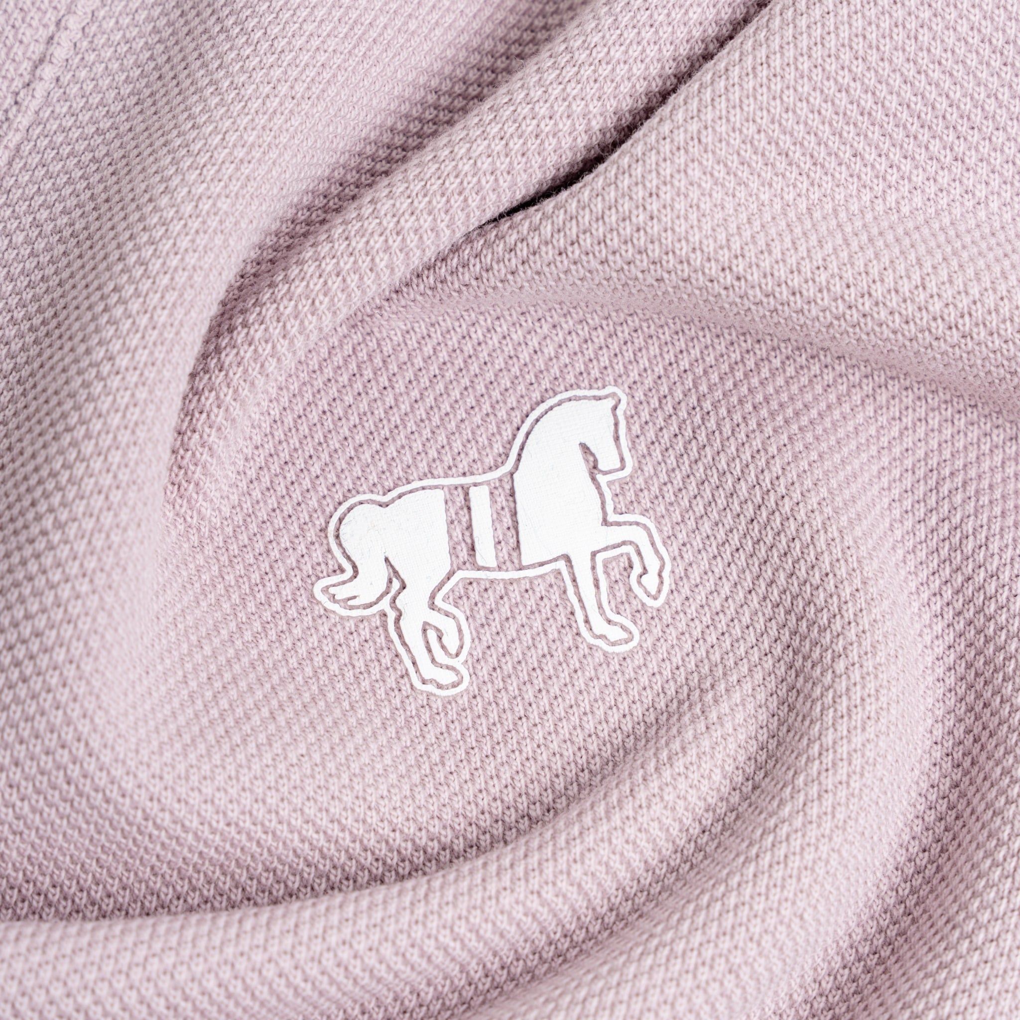 Áo Thun Polo By Cotton Pique 2.0 In Logo Phối Bo- Tím Nhạt
