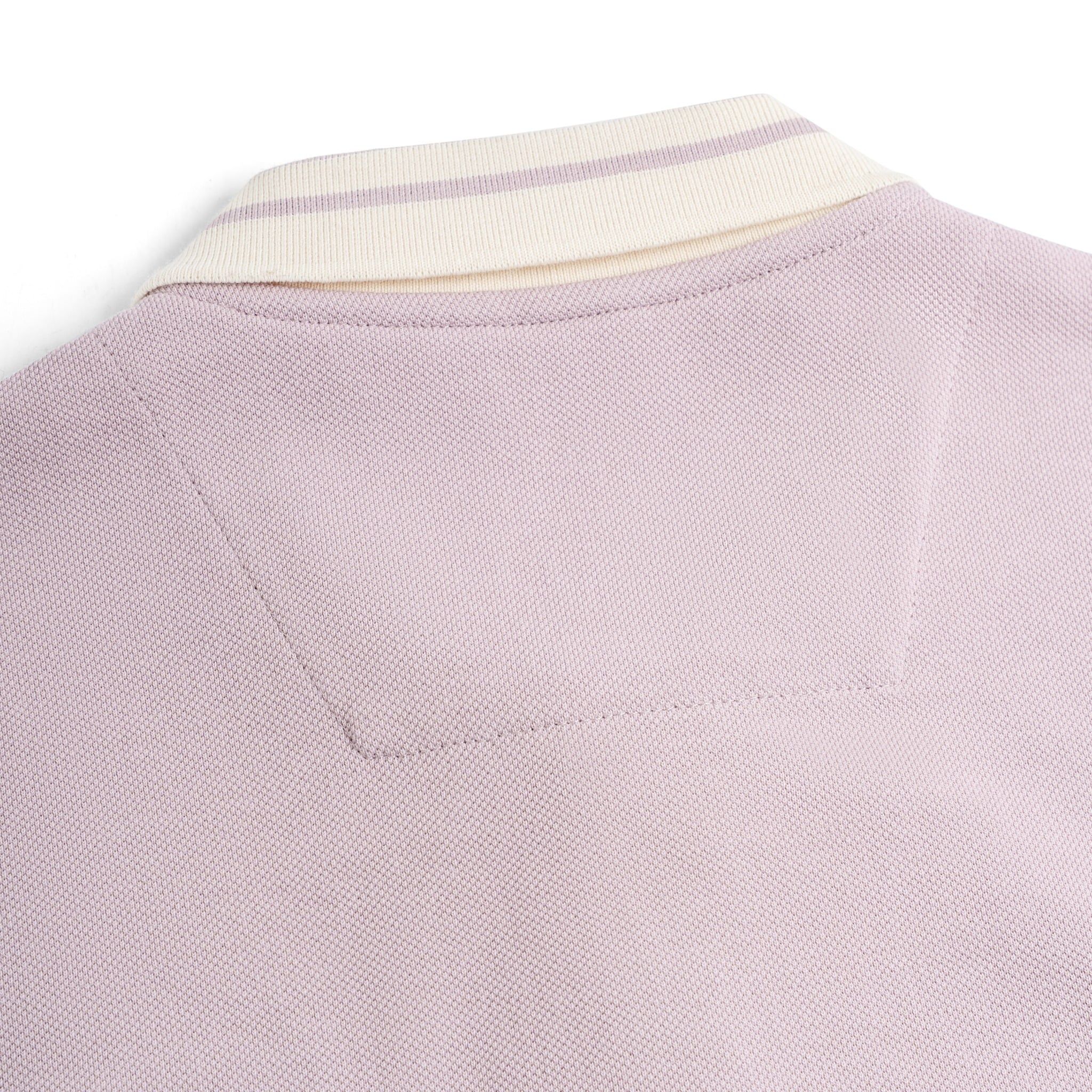 Áo Thun Polo By Cotton Pique 2.0 In Logo Phối Bo- Tím Nhạt