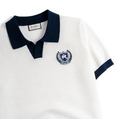 Áo Polo Dệt Kim Mesh Thêu Logo Sporty Club Góc Ngực