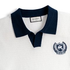 Áo Polo Dệt Kim Mesh Thêu Logo Sporty Club Góc Ngực