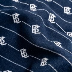 Áo Polo Dệt Kim By Cotton Monogram Phối Bo - Xanh Đen