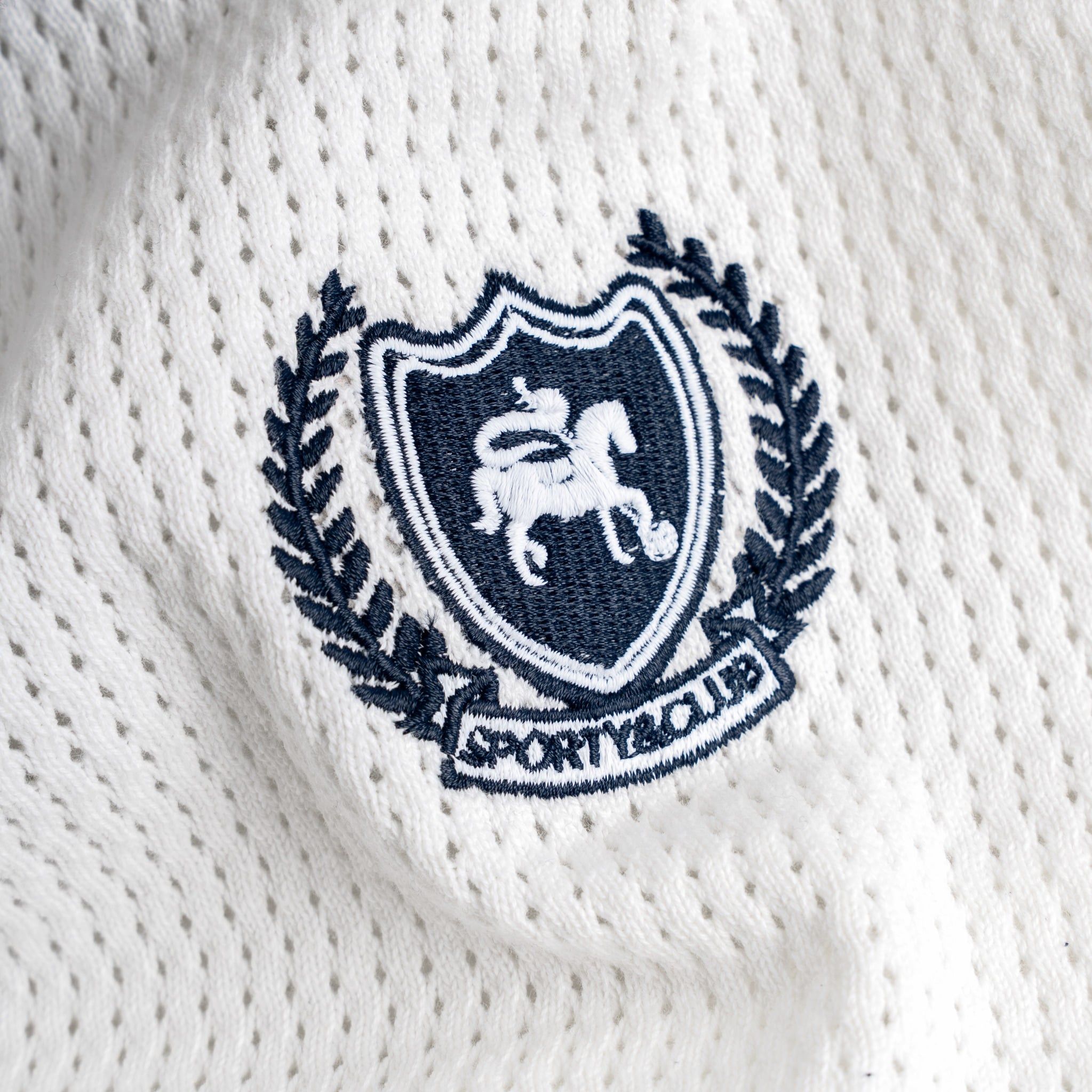 Áo Polo Dệt Kim Mesh Thêu Logo Sporty Club Góc Ngực