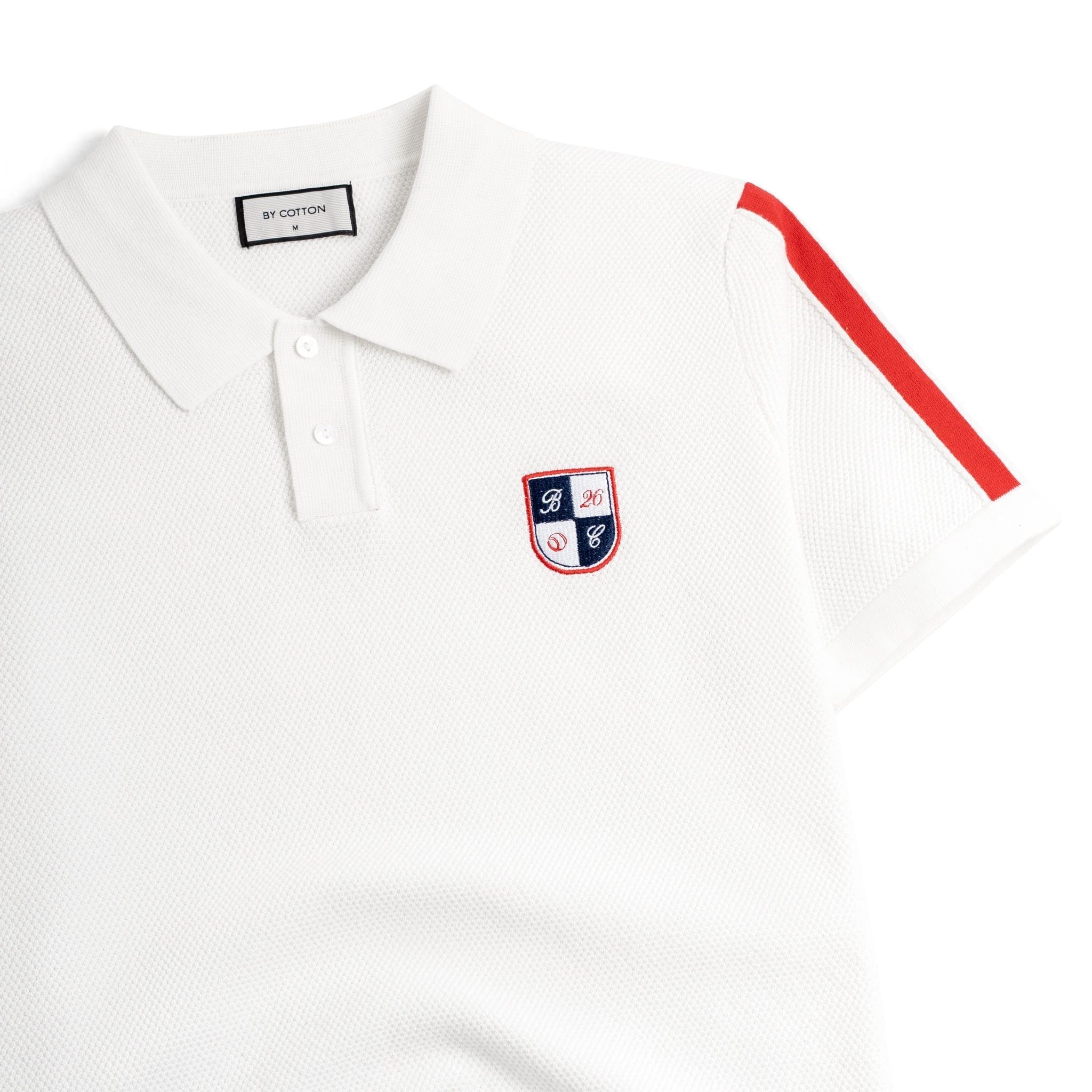 Áo Polo Dệt Kim By Cotton Phối Logo Sọc Vai SS2
