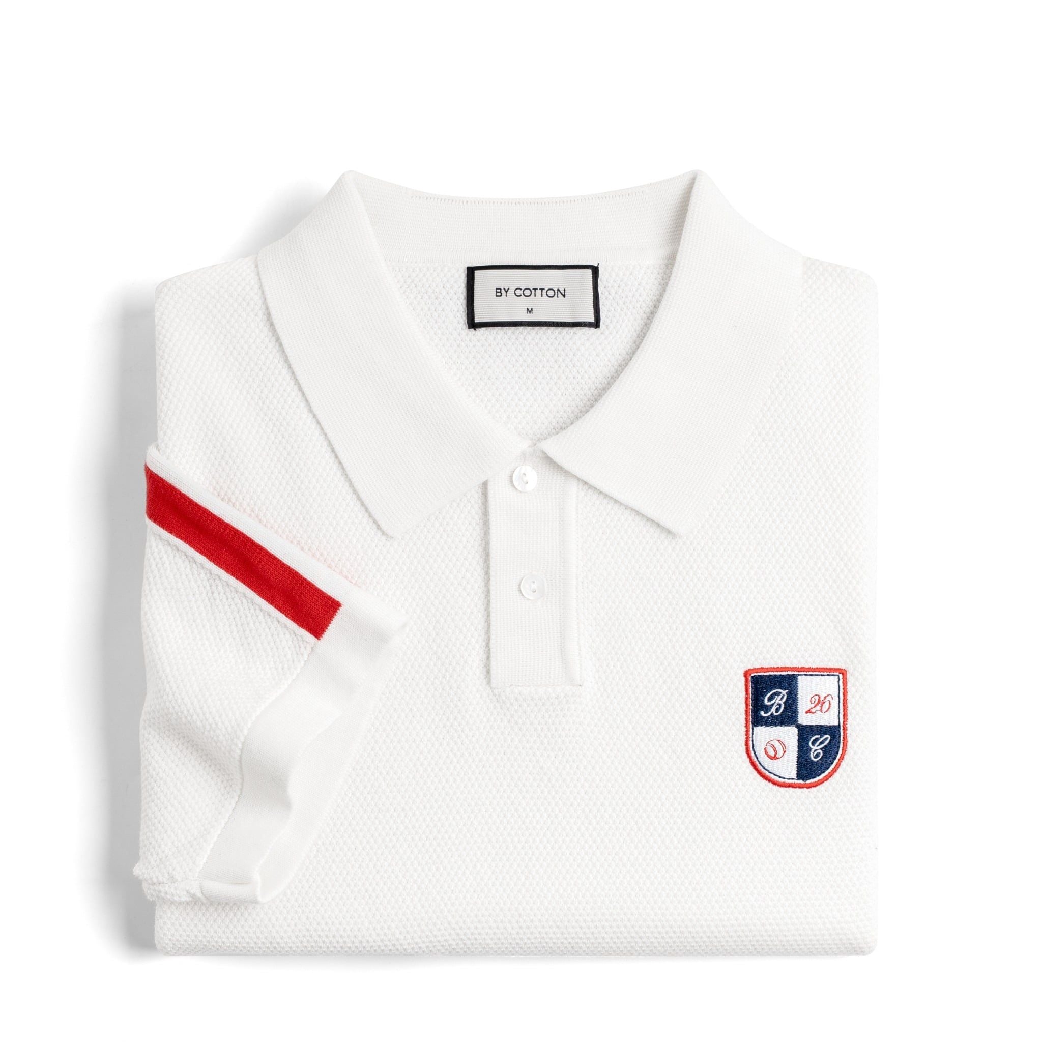 Áo Polo Dệt Kim By Cotton Phối Logo Sọc Vai SS2