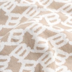 Áo Polo Dệt Kim By Cotton Monogram Phối Bo - Be Nhạt