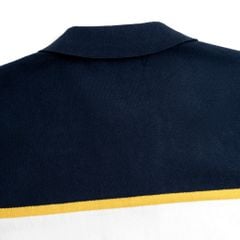 Áo Polo Dệt Kim By Cotton Trắng Phối Xanh Đen