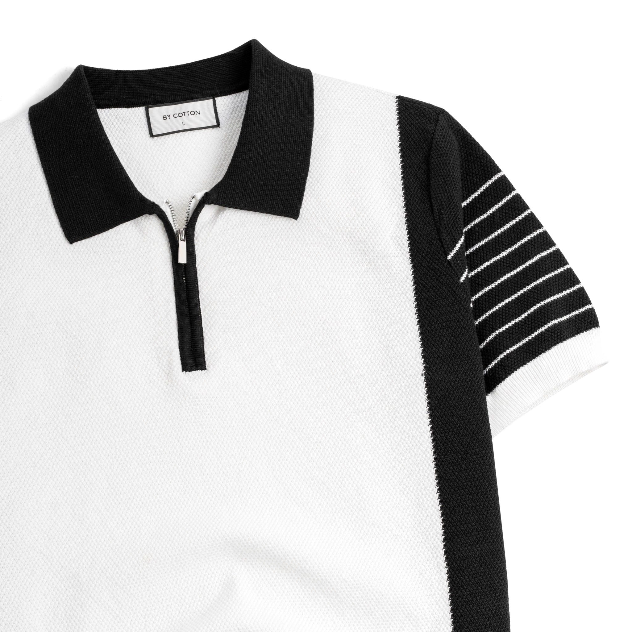 Áo Polo Dệt Kim By Cotton Phối Sọc SS2