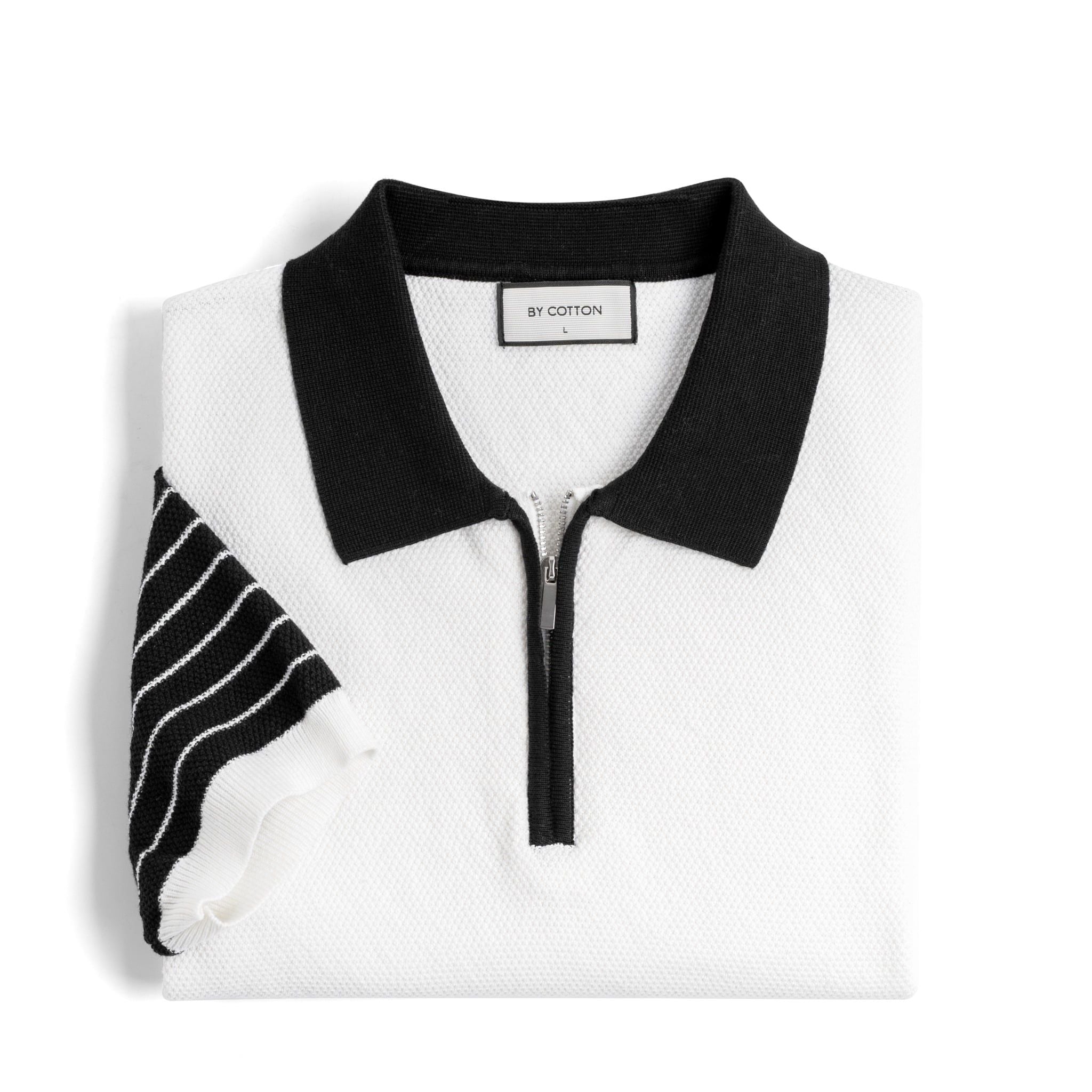 Áo Polo Dệt Kim By Cotton Phối Sọc SS2