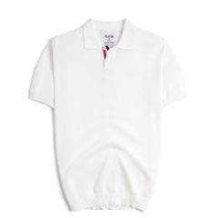 Áo Polo Dệt Kim By Cotton Pima Phối Sọc Lưng - Trắng