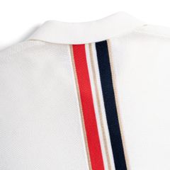 Áo Polo Dệt Kim By Cotton Pima Phối Sọc Lưng - Trắng