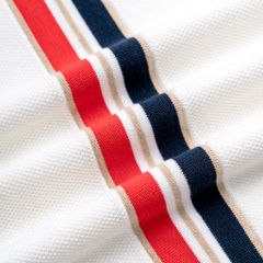 Áo Polo Dệt Kim By Cotton Pima Phối Sọc Lưng - Trắng