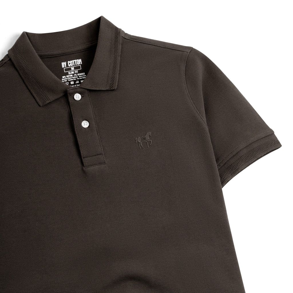 Áo Thun Polo By Cotton Basic Pique 2.0 - Nâu Đậm