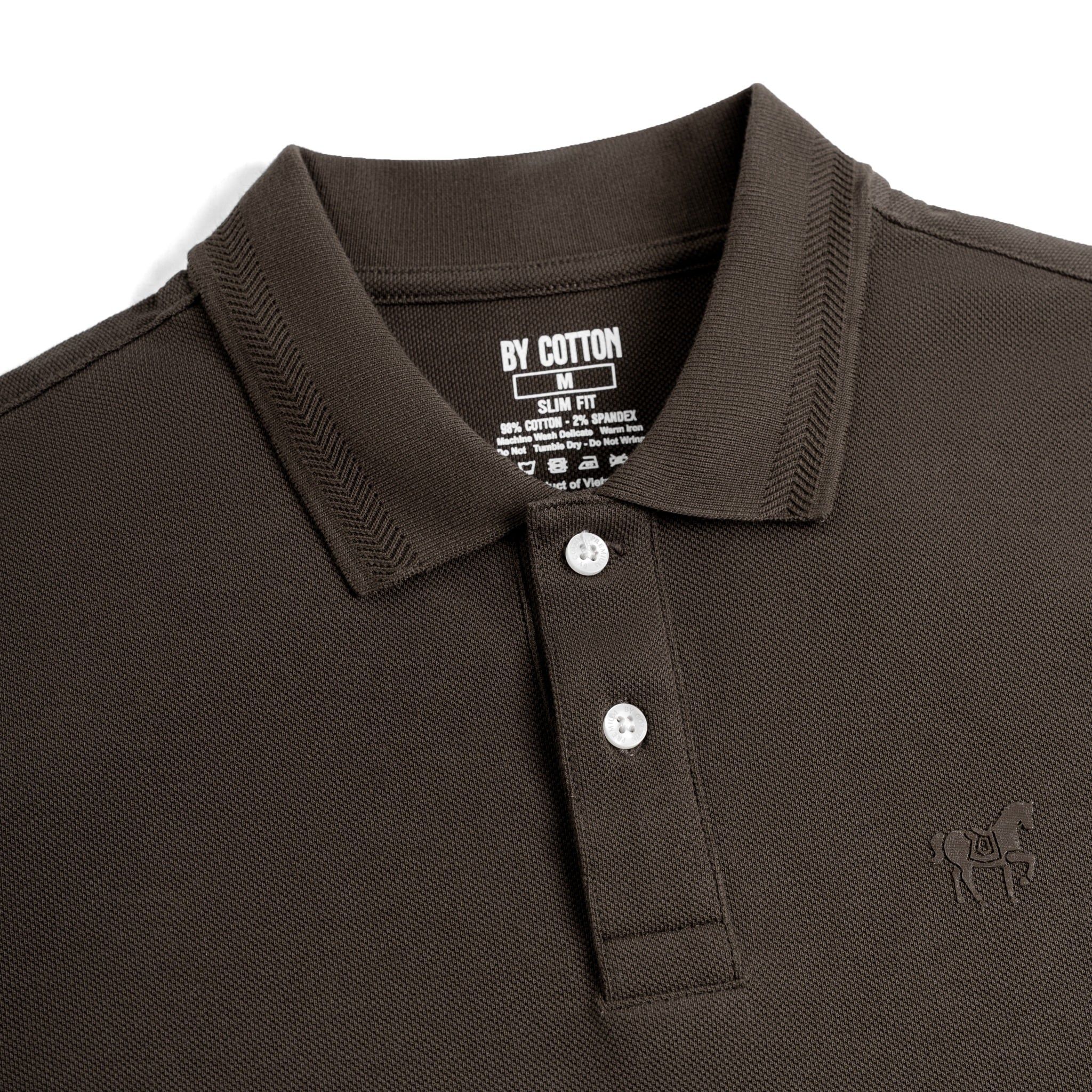Áo Thun Polo By Cotton Basic Pique 2.0 - Nâu Đậm