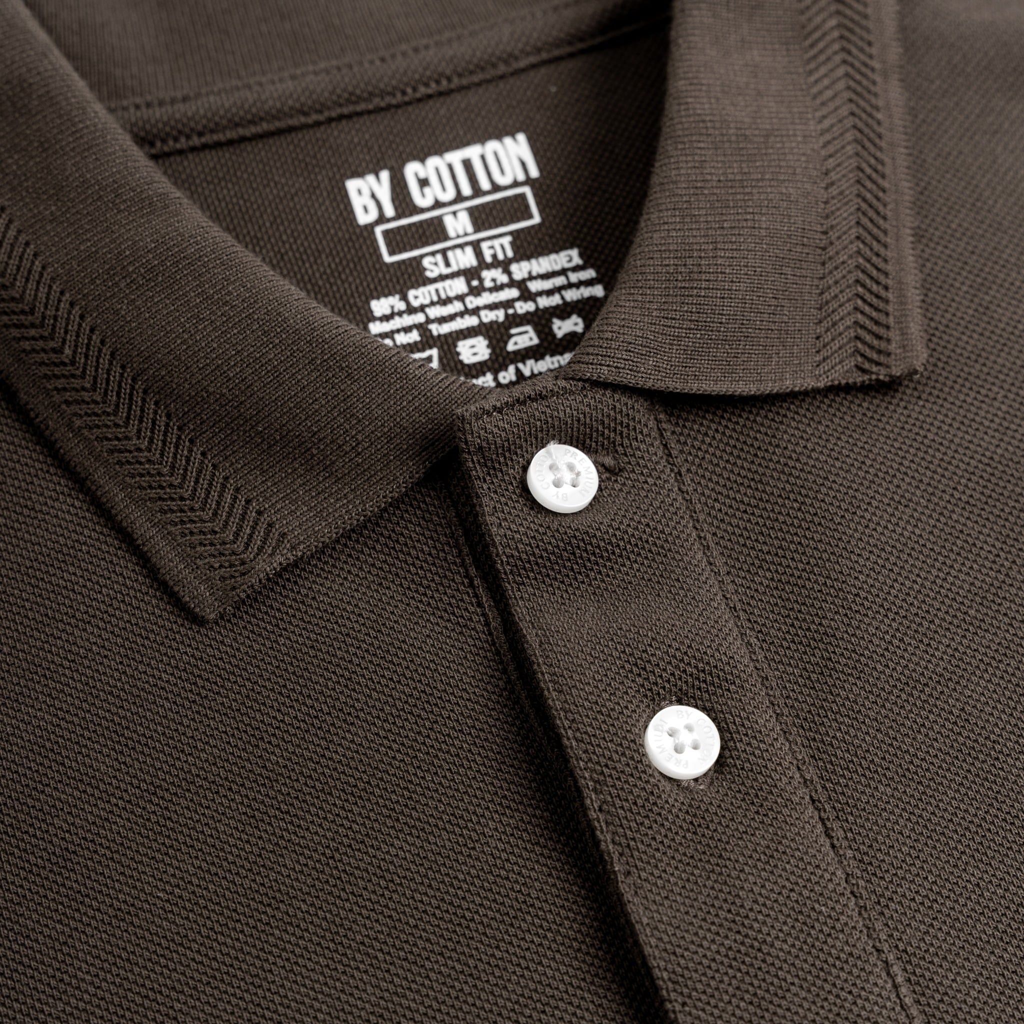 Áo Thun Polo By Cotton Basic Pique 2.0 - Nâu Đậm