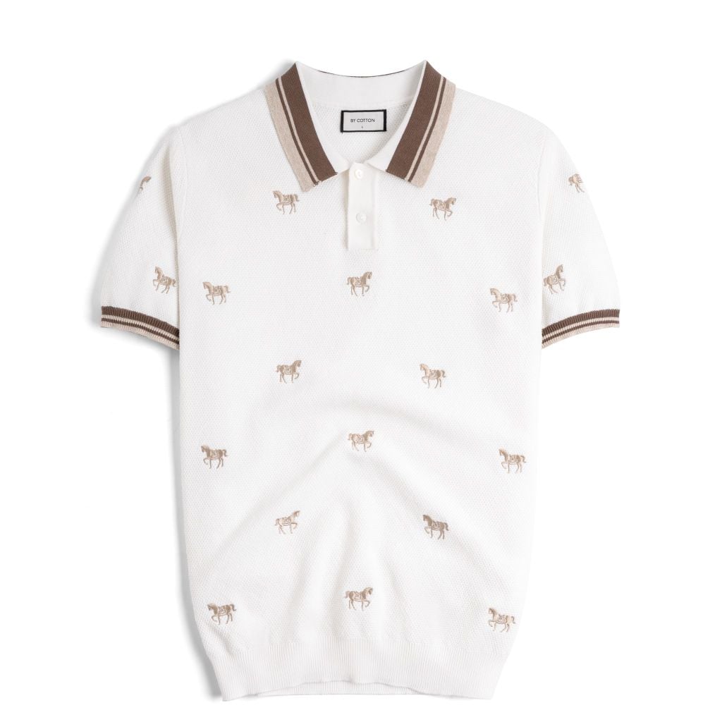 Áo Polo Dệt Kim By Cotton SS2 Thêu Ngựa