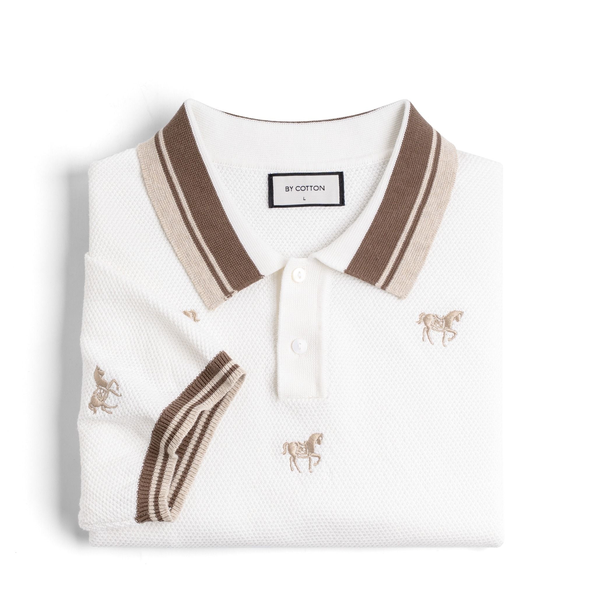 Áo Polo Dệt Kim By Cotton SS2 Thêu Ngựa