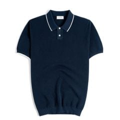Áo Polo Dệt Kim By Cotton Melange Xanh Đen SS2