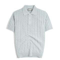 Áo Polo Dệt Kim Premium Twist- Xanh Nhạt