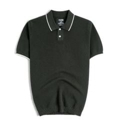 Áo Polo Dệt Kim By Cotton Melange Xanh Ô Liu SS2