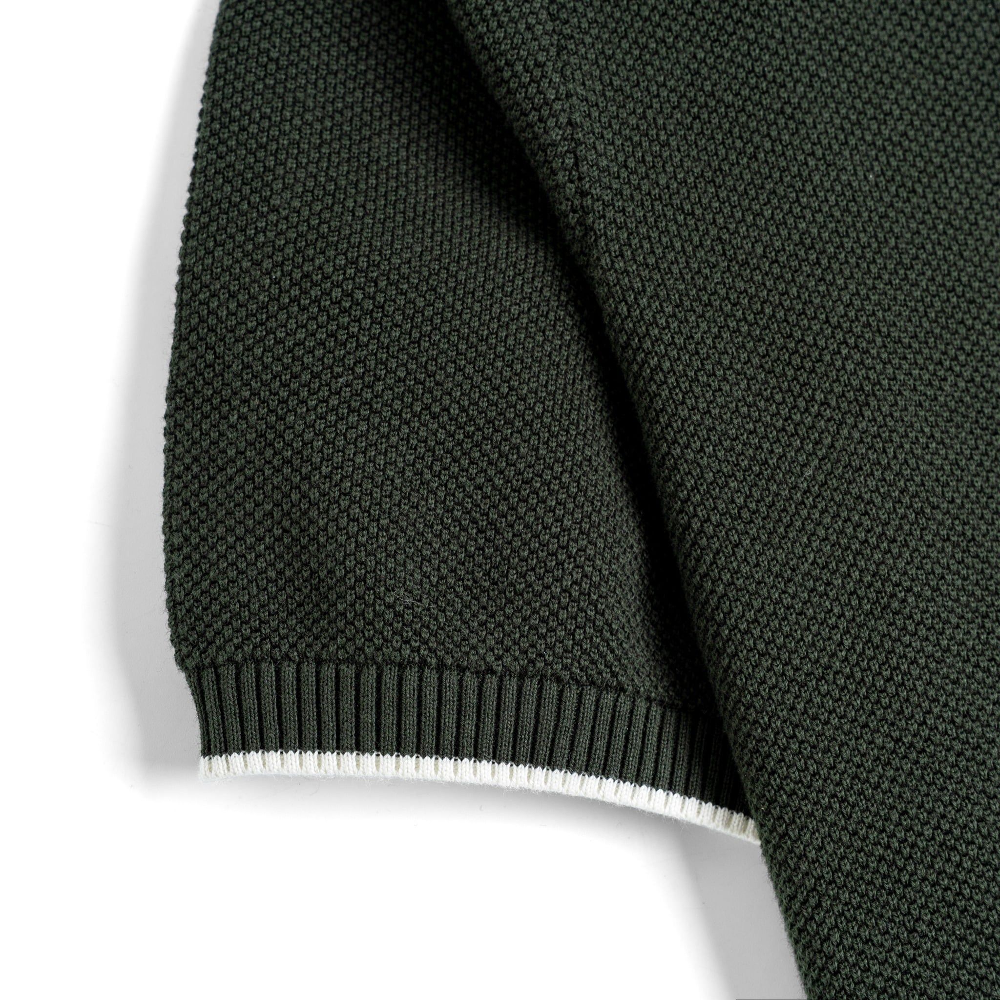 Áo Polo Dệt Kim By Cotton Melange Xanh Ô Liu SS2