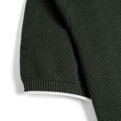 Áo Polo Dệt Kim By Cotton Melange Xanh Ô Liu SS2