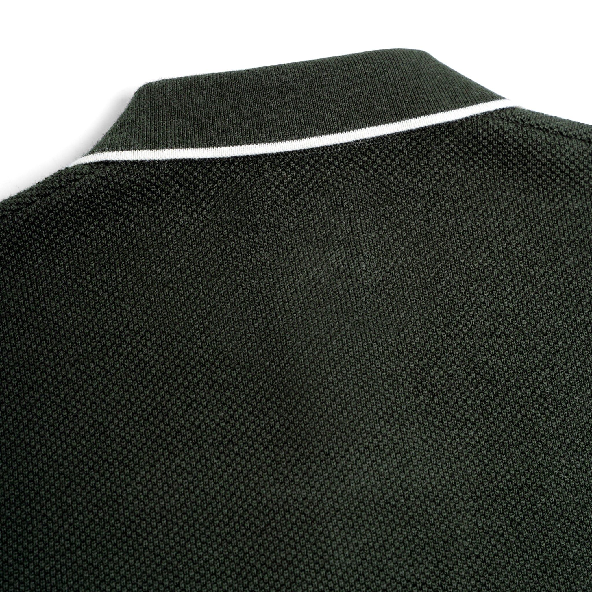 Áo Polo Dệt Kim By Cotton Melange Xanh Ô Liu SS2