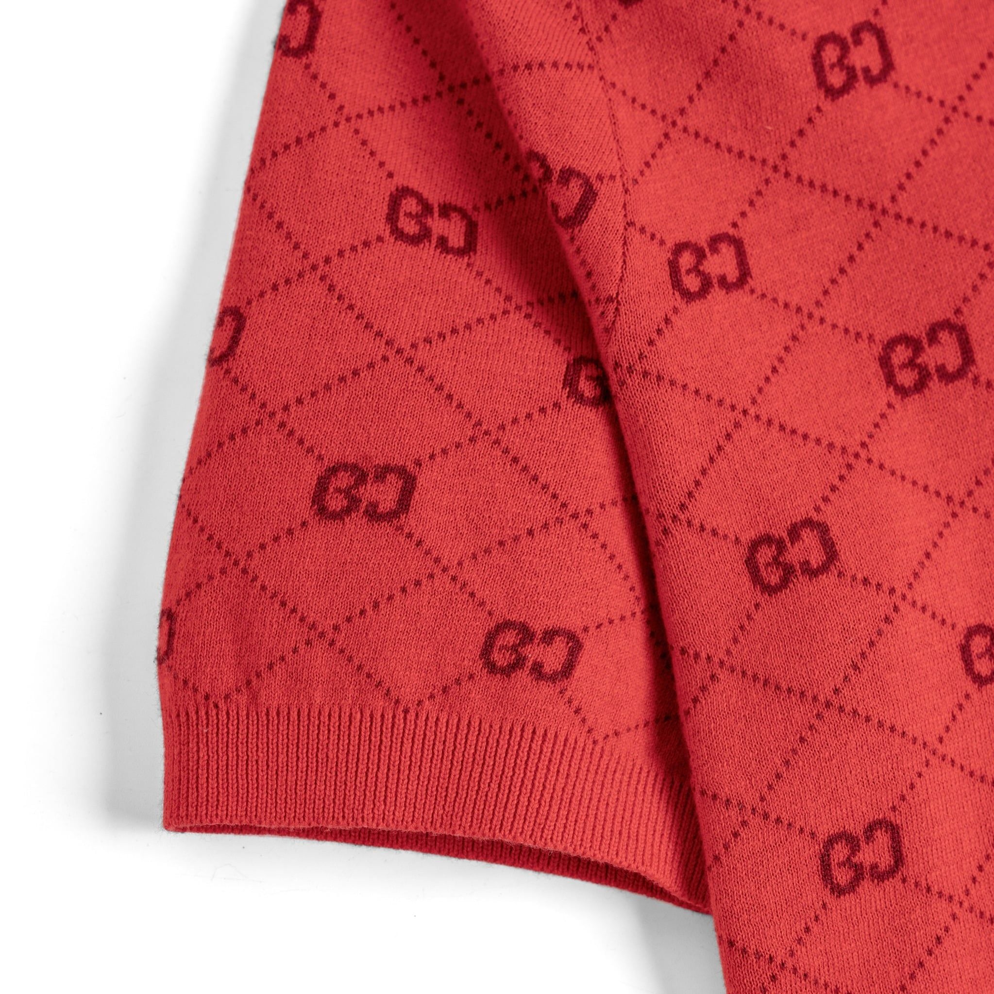 Áo Polo Nam Dệt Kim By Cotton Monogram - Đỏ