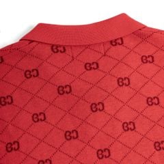Áo Polo Nam Dệt Kim By Cotton Monogram - Đỏ