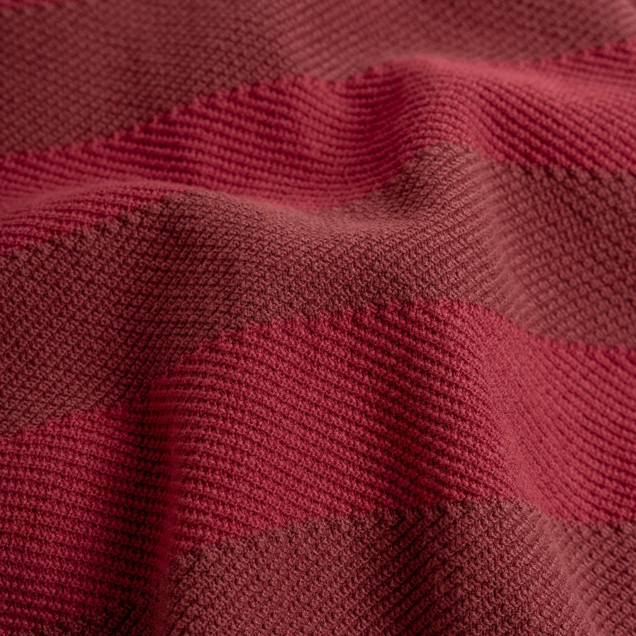 Áo Polo Dệt Kim By Cotton SS2 Sọc - Đỏ Đô