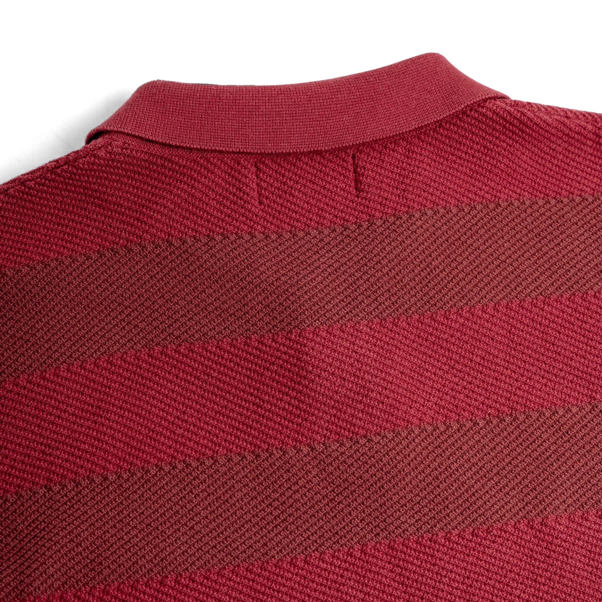 Áo Polo Dệt Kim By Cotton SS2 Sọc - Đỏ Đô