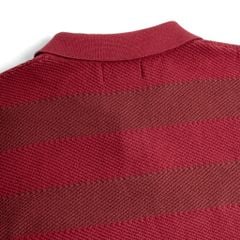 Áo Polo Dệt Kim By Cotton SS2 Sọc - Đỏ Đô