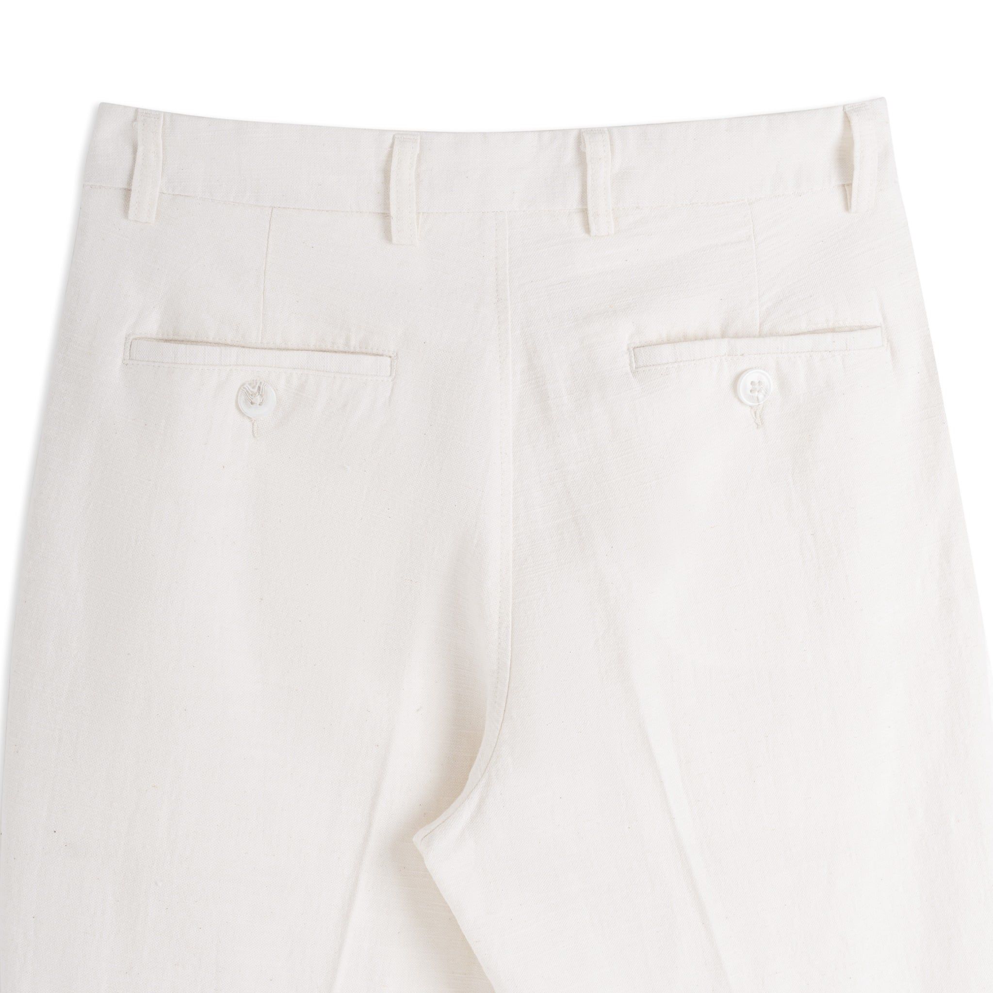 Quần Linen Dài Form Ống Đứng Màu Kem