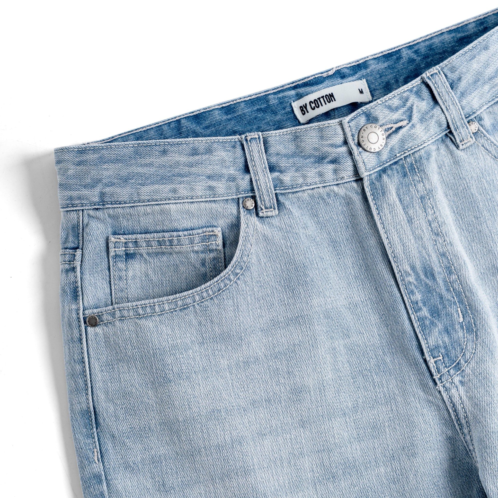 Quần Jeans Dài By Cotton Regular Xanh Nhạt