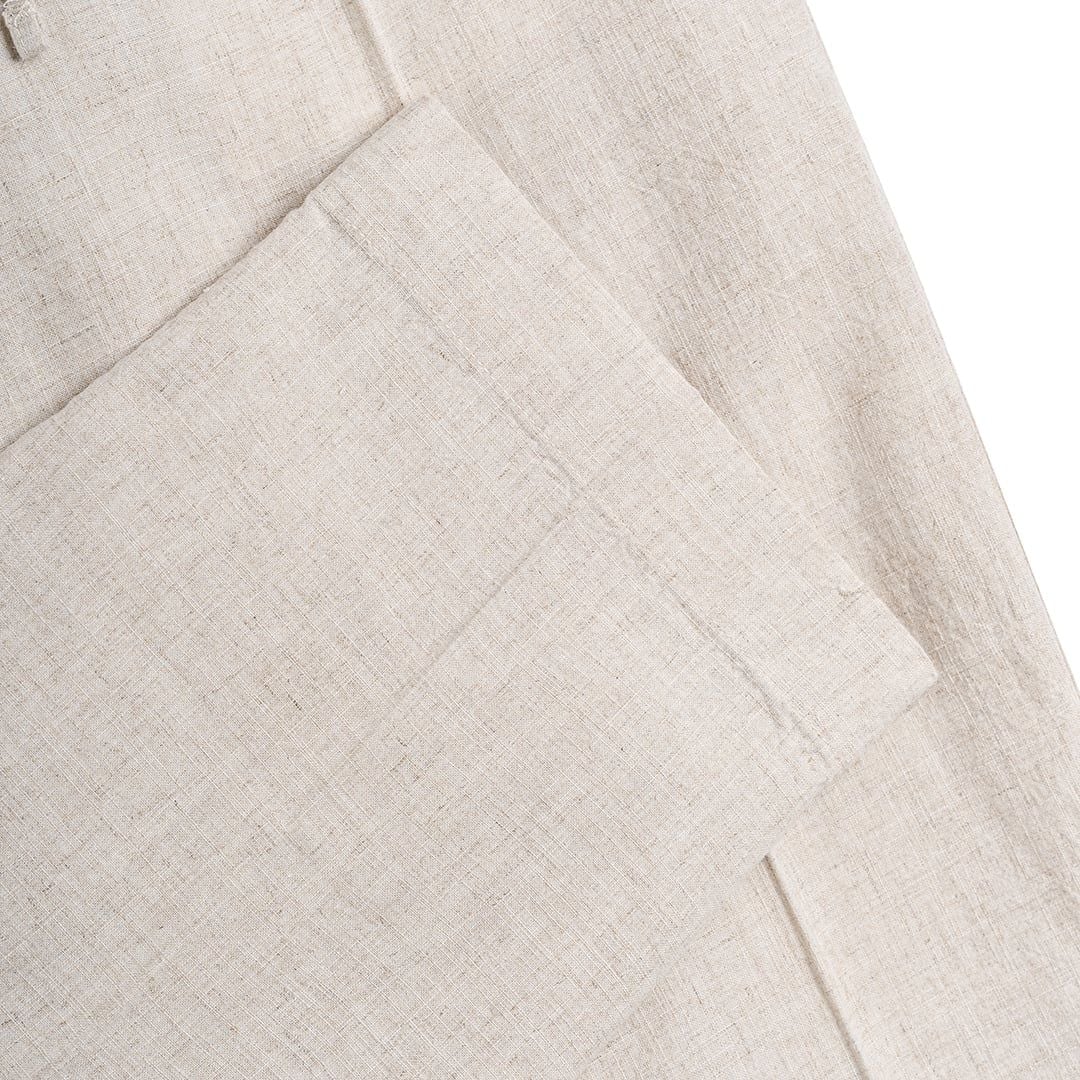 Quần Dài Linen Dây Rút Form Straight Fit