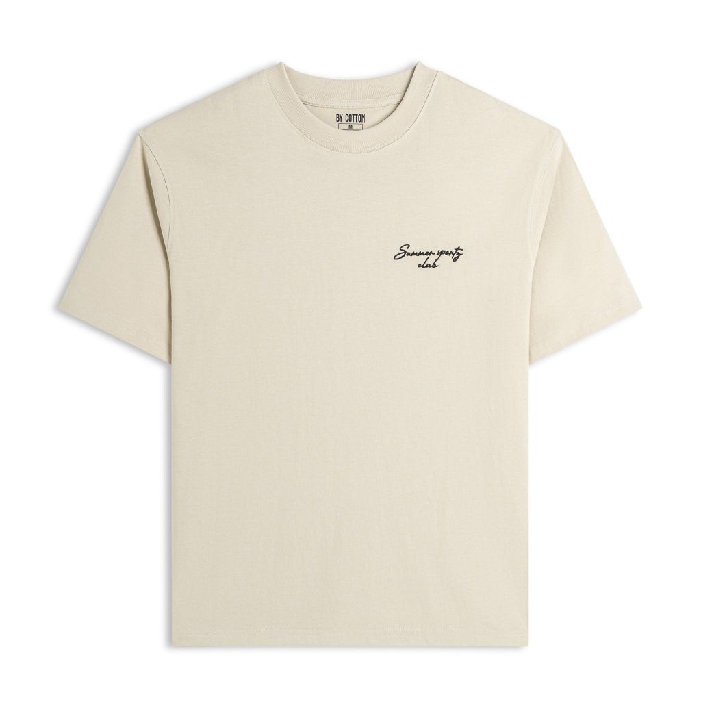 Áo Thun Cotton In Góc Ngực San Diego Form Boxy- Be Nhạt