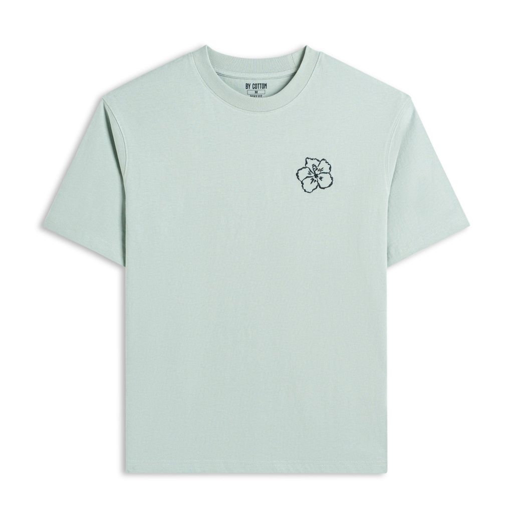 Áo Thun Cotton In Góc Ngực San Diego Form Boxy- Xanh Nhạt