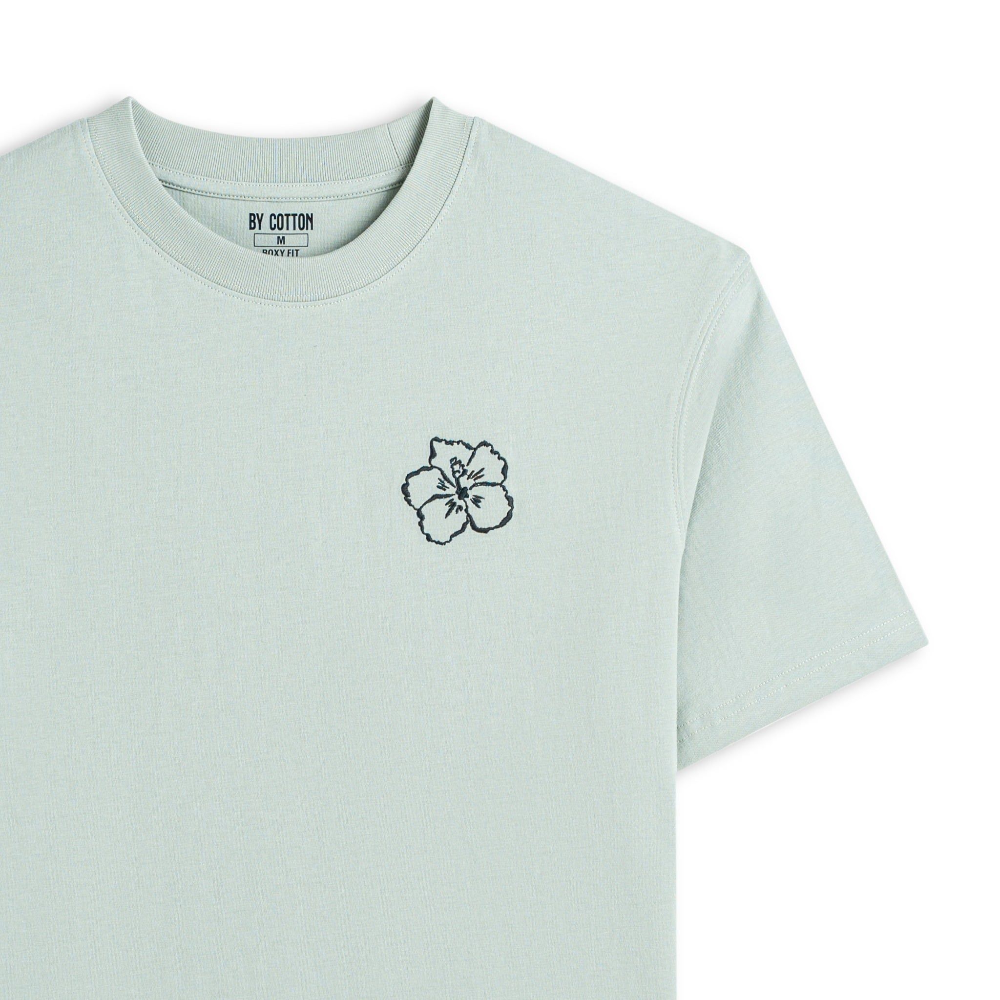 Áo Thun Cotton In Góc Ngực San Diego Form Boxy- Xanh Nhạt