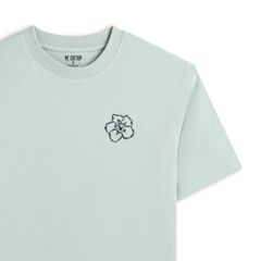 Áo Thun Cotton In Góc Ngực San Diego Form Boxy- Xanh Nhạt