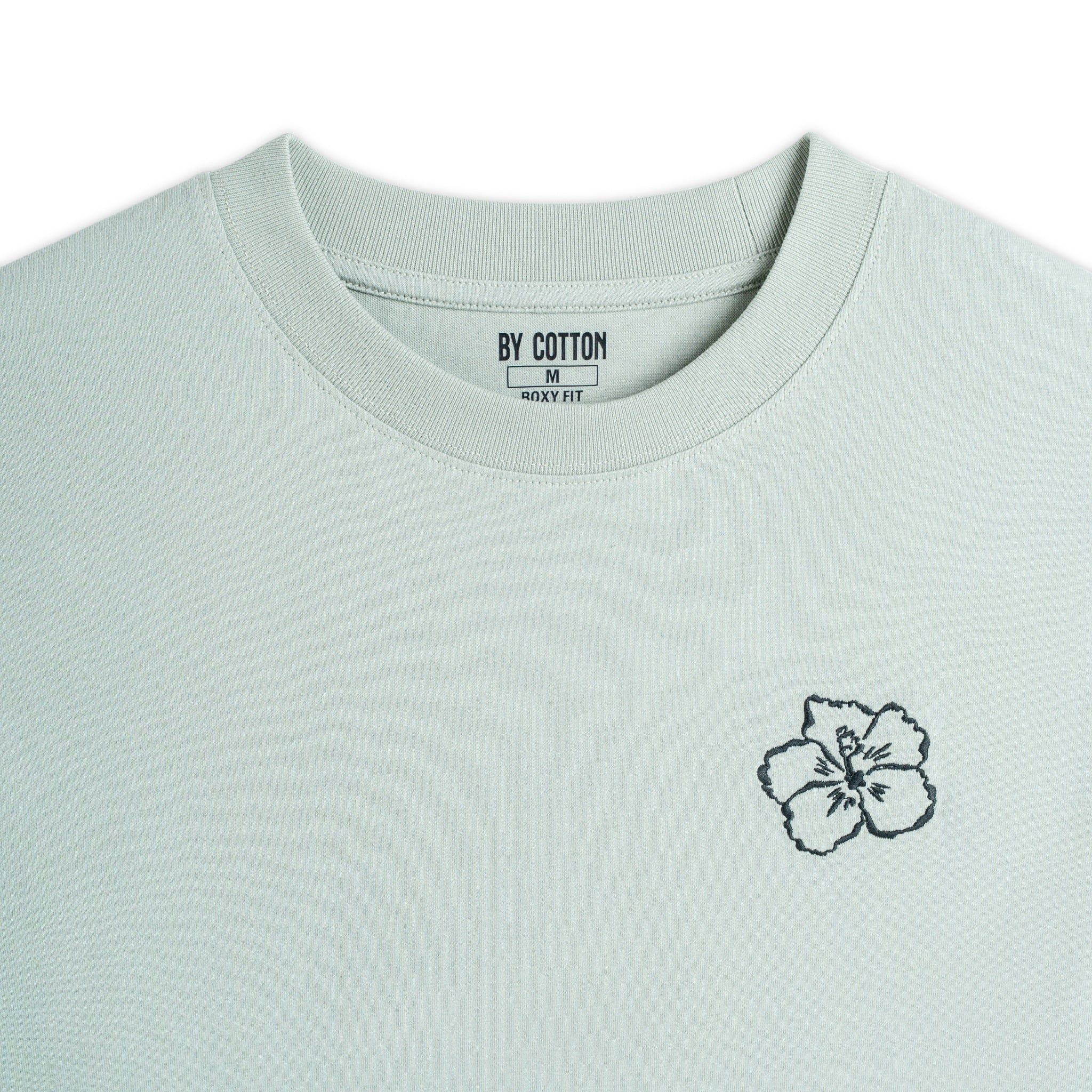 Áo Thun Cotton In Góc Ngực San Diego Form Boxy- Xanh Nhạt