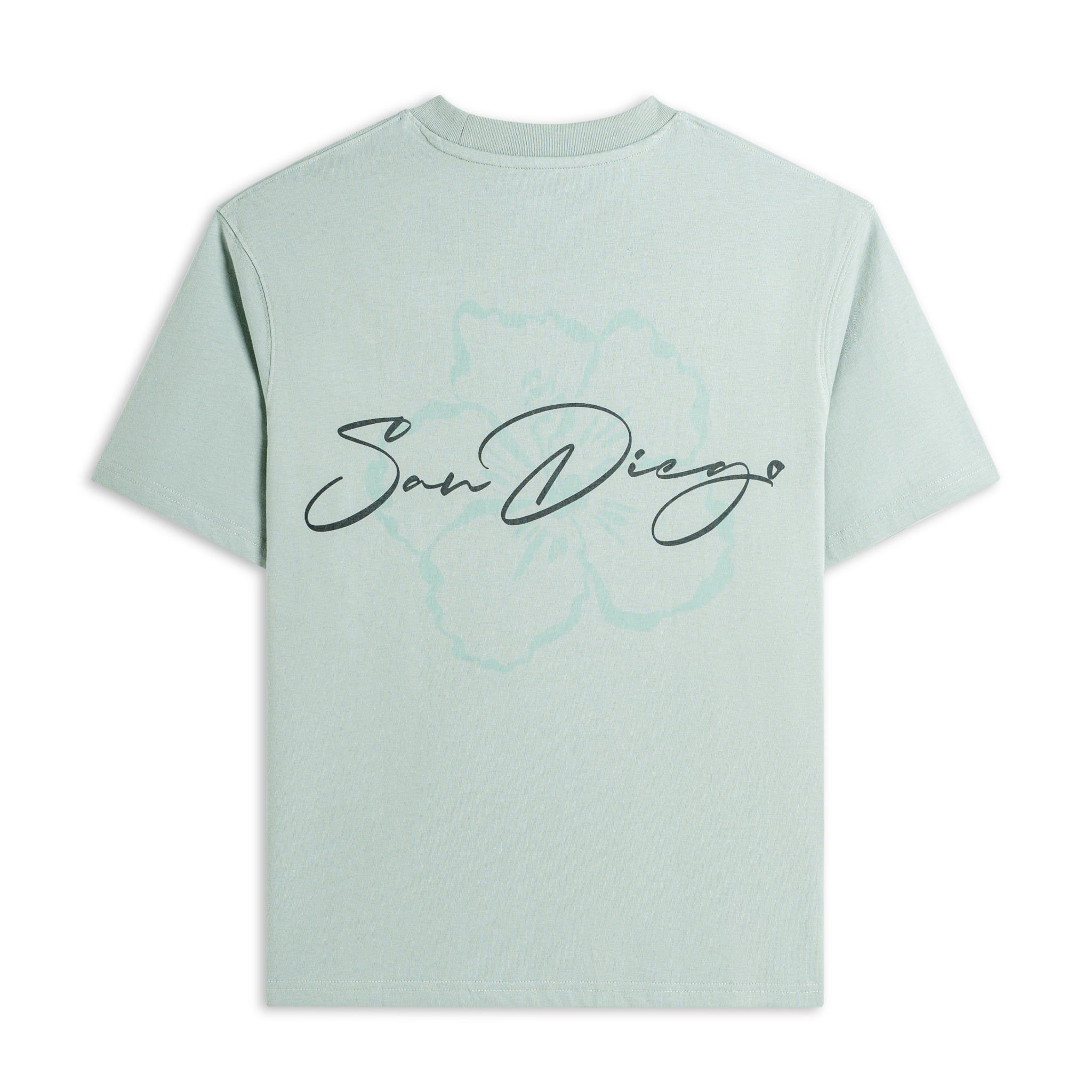 Áo Thun Cotton In Góc Ngực San Diego Form Boxy- Xanh Nhạt