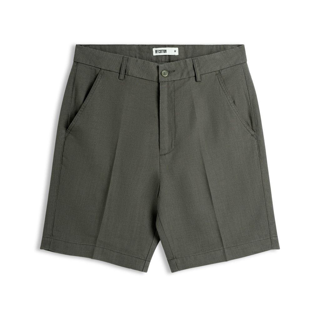 Quần Short Tencel Linen - Rêu Xám
