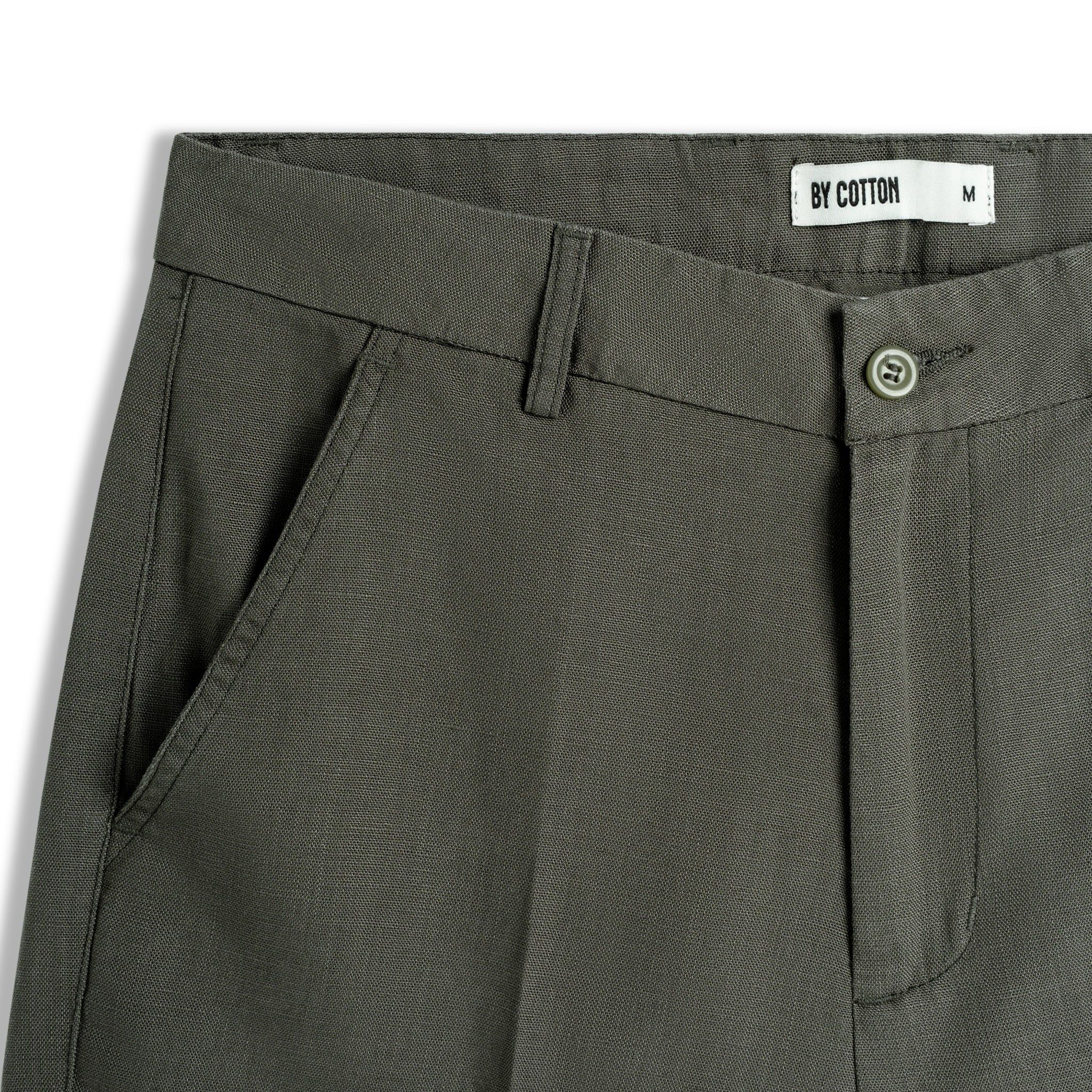 Quần Short Tencel Linen - Rêu Xám