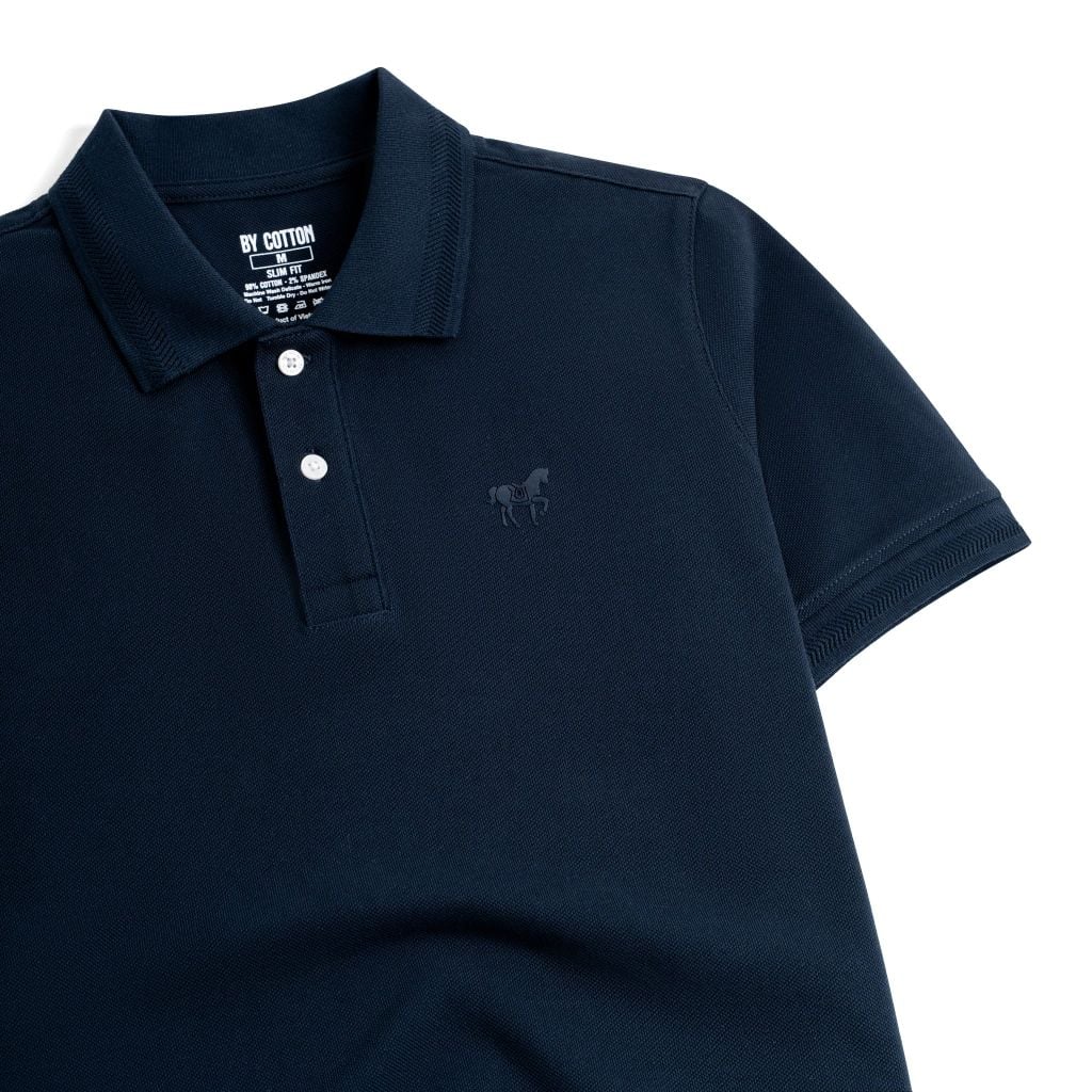 Áo Thun Polo By Cotton Basic Pique 2.0 - Xanh Đen