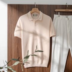 Áo Polo Dệt Kim By Cotton Melange Hồng SS2